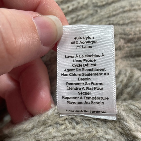 Talbots Shawl Collar Shaker Stitch Pullover Beige V-Neck Long Sleeve Sweater L - Picture 10 of 10